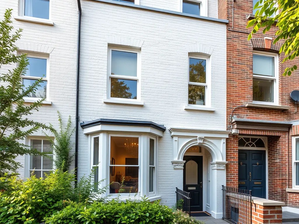 Victorian terraced house converted into flats in the UK